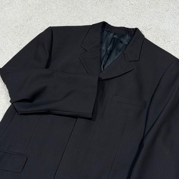 Versace Classic V2 Black Pinstripe Blazer Men's Suit Jacket 44RL